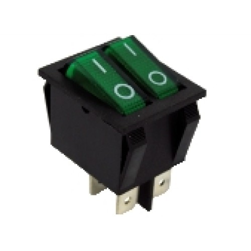 GBC 24.2520.20 - Switch ON-OFF Double, Green 4P 15A Switches GBC 24.2520.20 - Switch ON-OFF Double, Green 4P 15A Switches